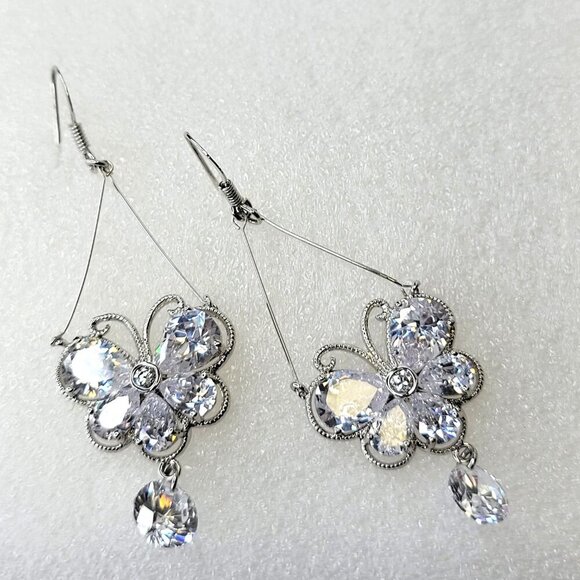 Dazzling Butterfly Crystal Drop Earring - Picture 4 of 8